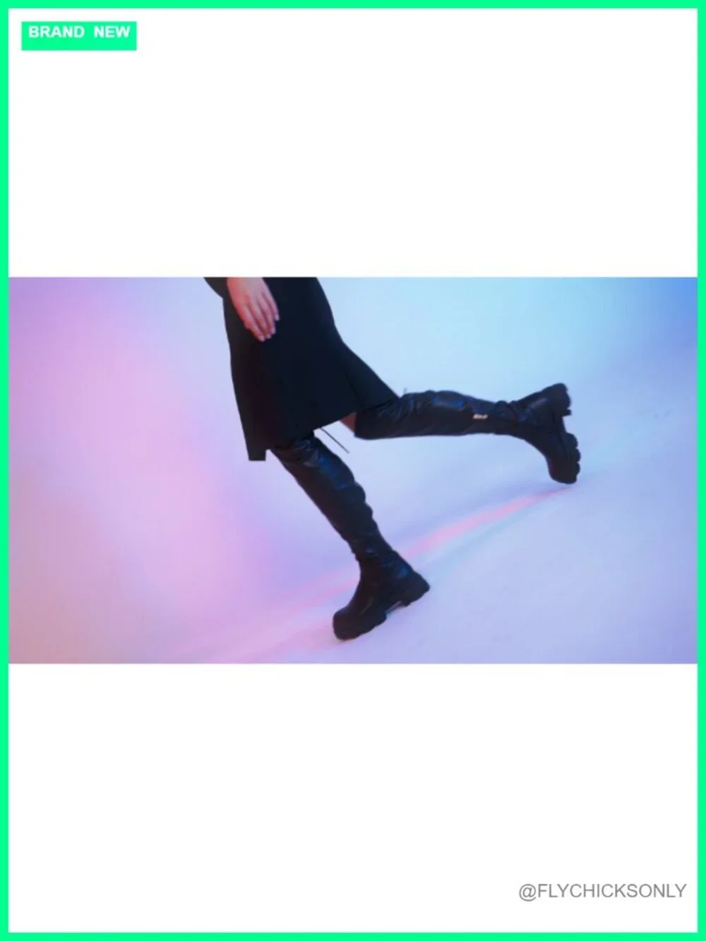 Over The Knee Platform Chunky Lug Sole Faux Suede Thigh High Stretch Boots